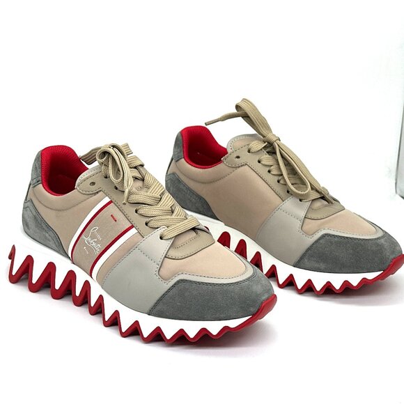 Christian Louboutin NASTROSHARK DONNA Leather Suede Nylon Sneakers Shoes - Picture 13 of 15